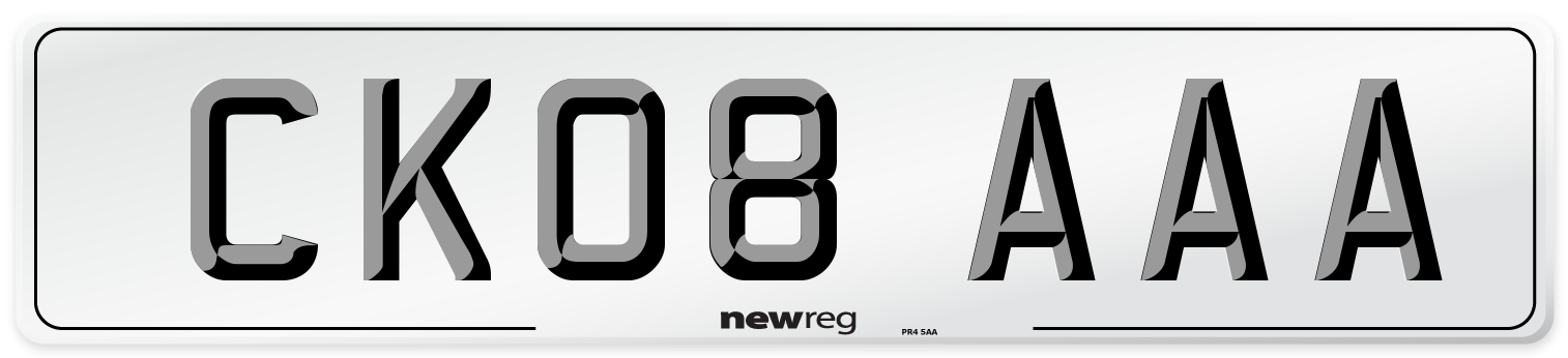 CK08 AAA Number Plate from New Reg